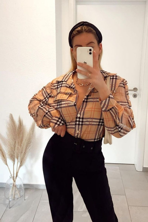 Sophie Ruffle Trim Checked Shirt